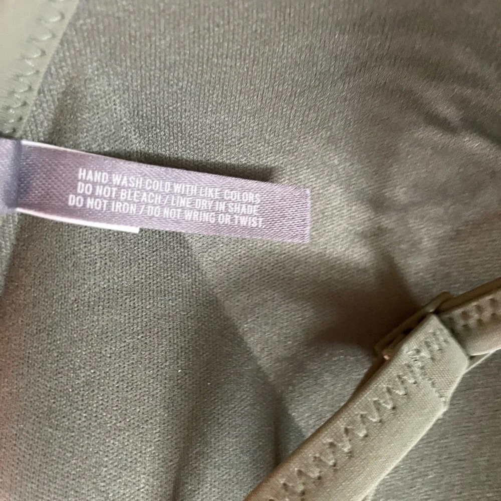 Aerie Front Close Triangle Bikini Olive Green Size L